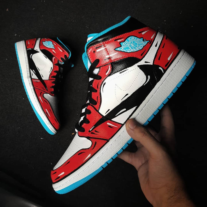 Black Red  Reverse Swoosh Custom Air Jordan 1