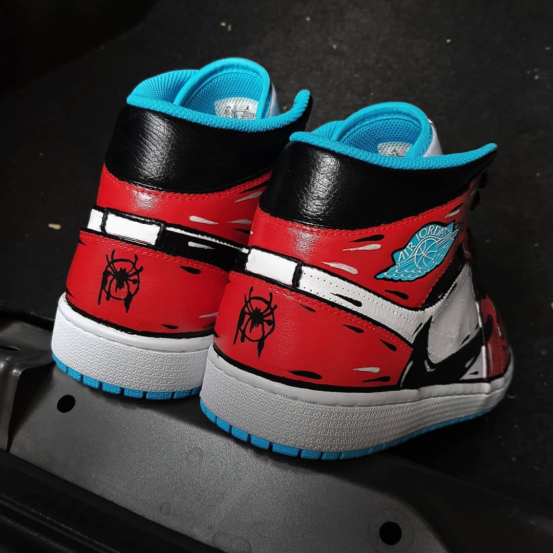 Black Red  Reverse Swoosh Custom Air Jordan 1