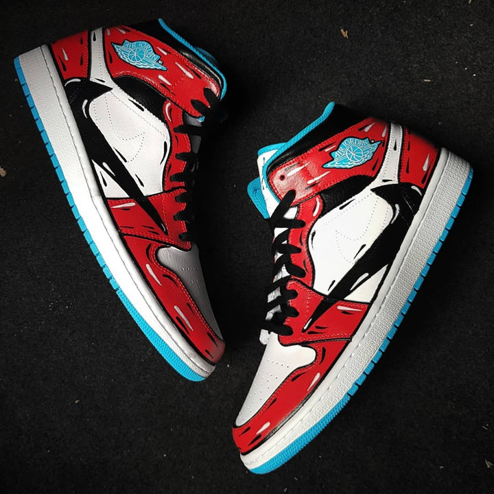 Black Red  Reverse Swoosh Custom Air Jordan 1