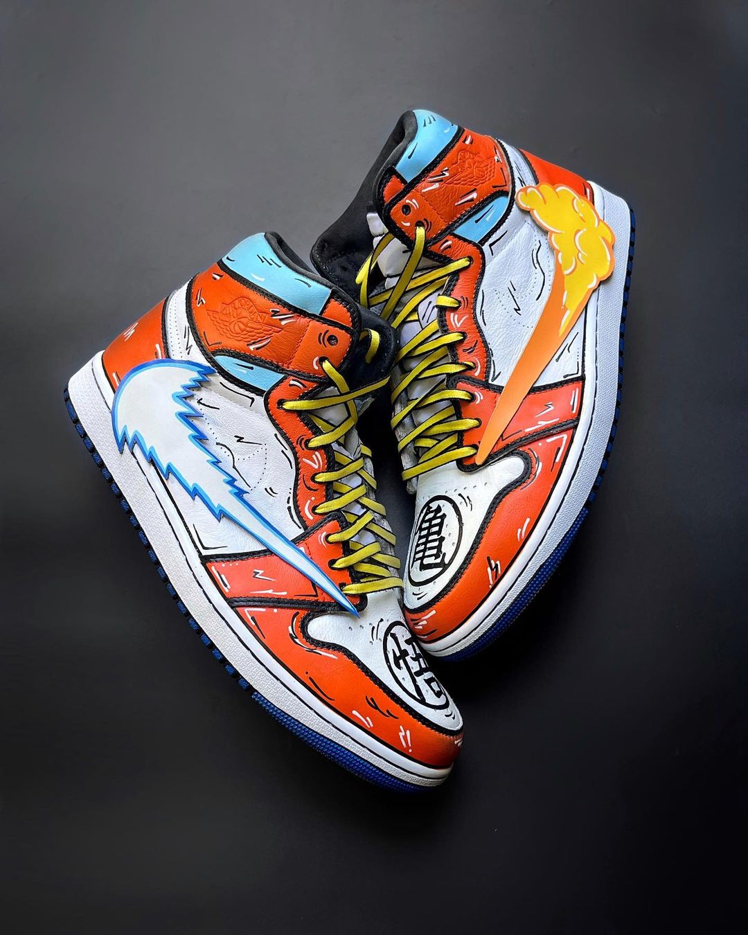 Orange Yellow White Light Blue Custom Air Jordan 1