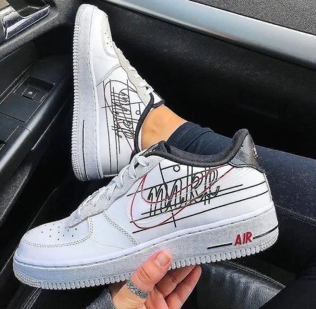 Graffiti Black Line Custom Air Force 1