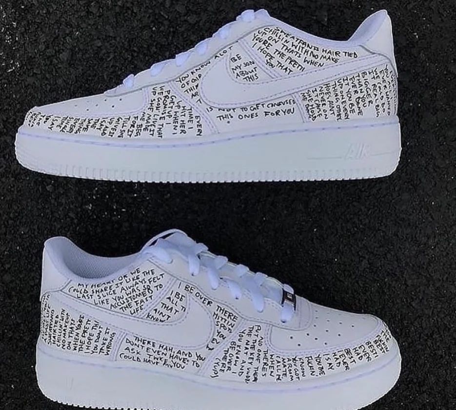 Black Font Custom Air Force 1