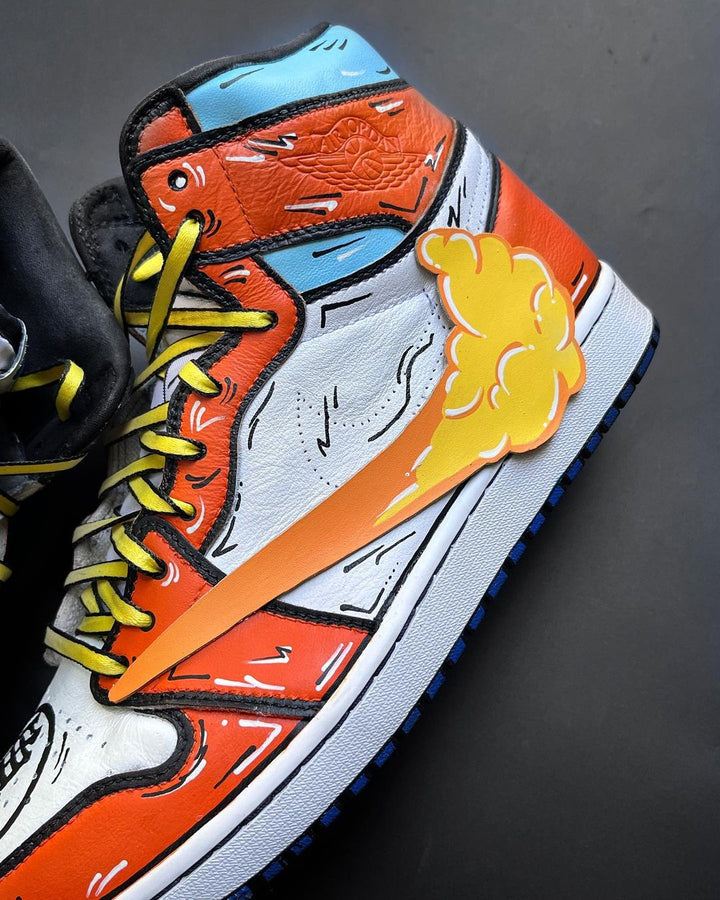 Orange Yellow White Light Blue Custom Air Jordan 1