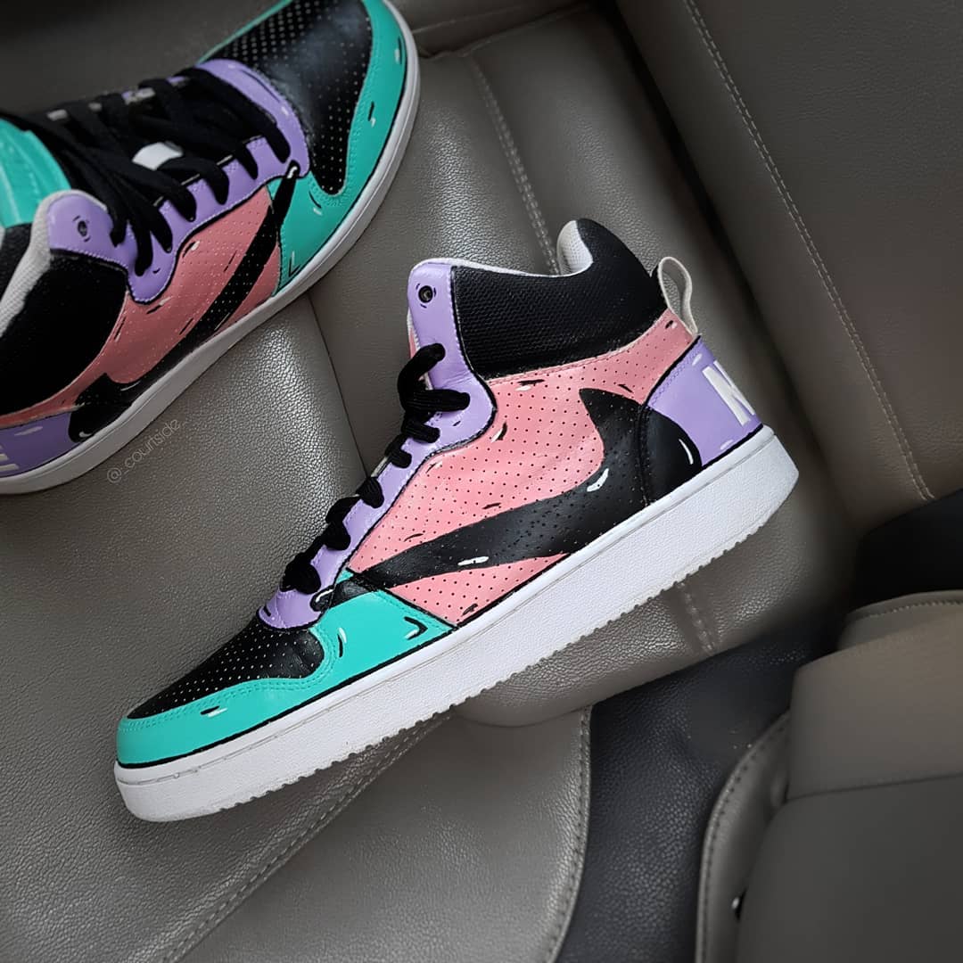 Reverse Swoosh Black Pink Purple Navy Blue Custom Air Jordan 1