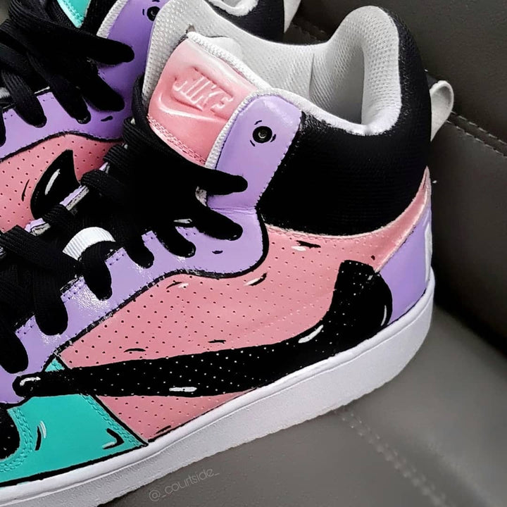 Reverse Swoosh Black Pink Purple Navy Blue Custom Air Jordan 1
