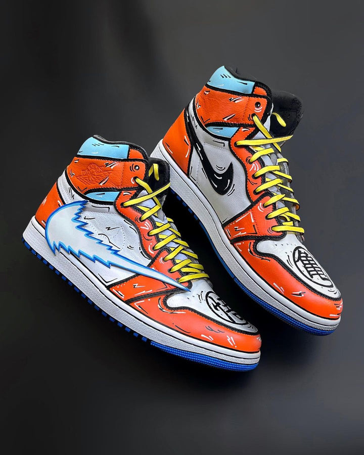 Orange Yellow White Light Blue Custom Air Jordan 1
