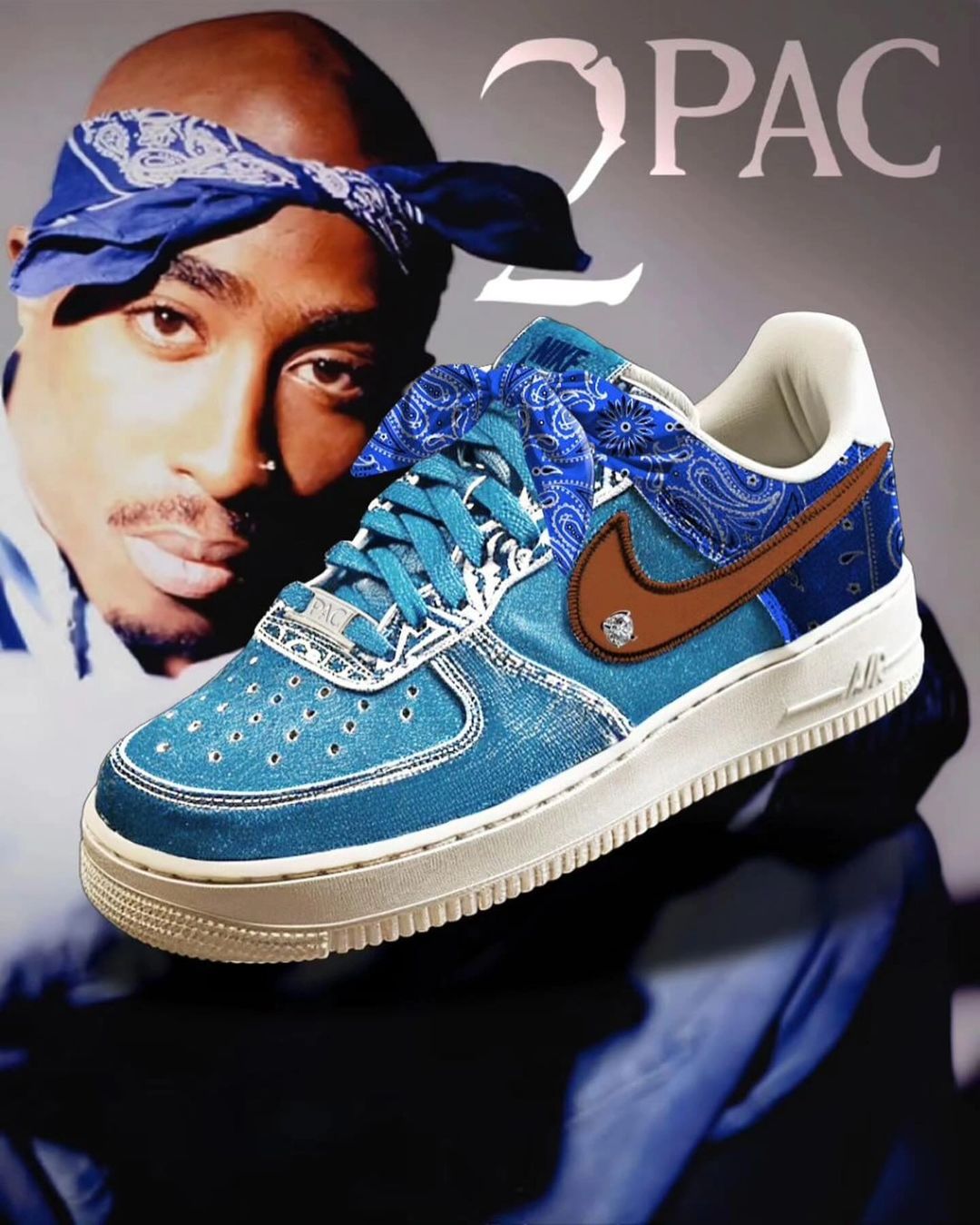 Extra Lace Sport Star Color Brown Blue Custom Air Force 1