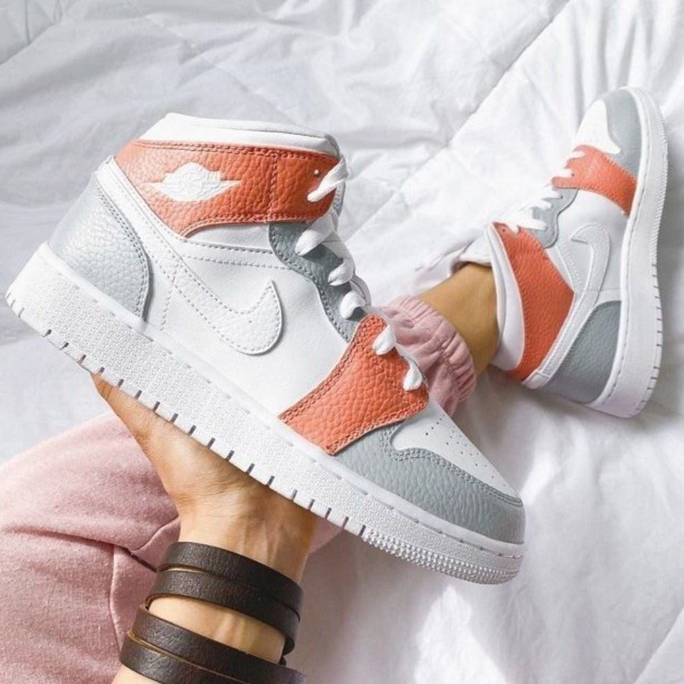 Grey Red-Brown Custom Air Jordan 1