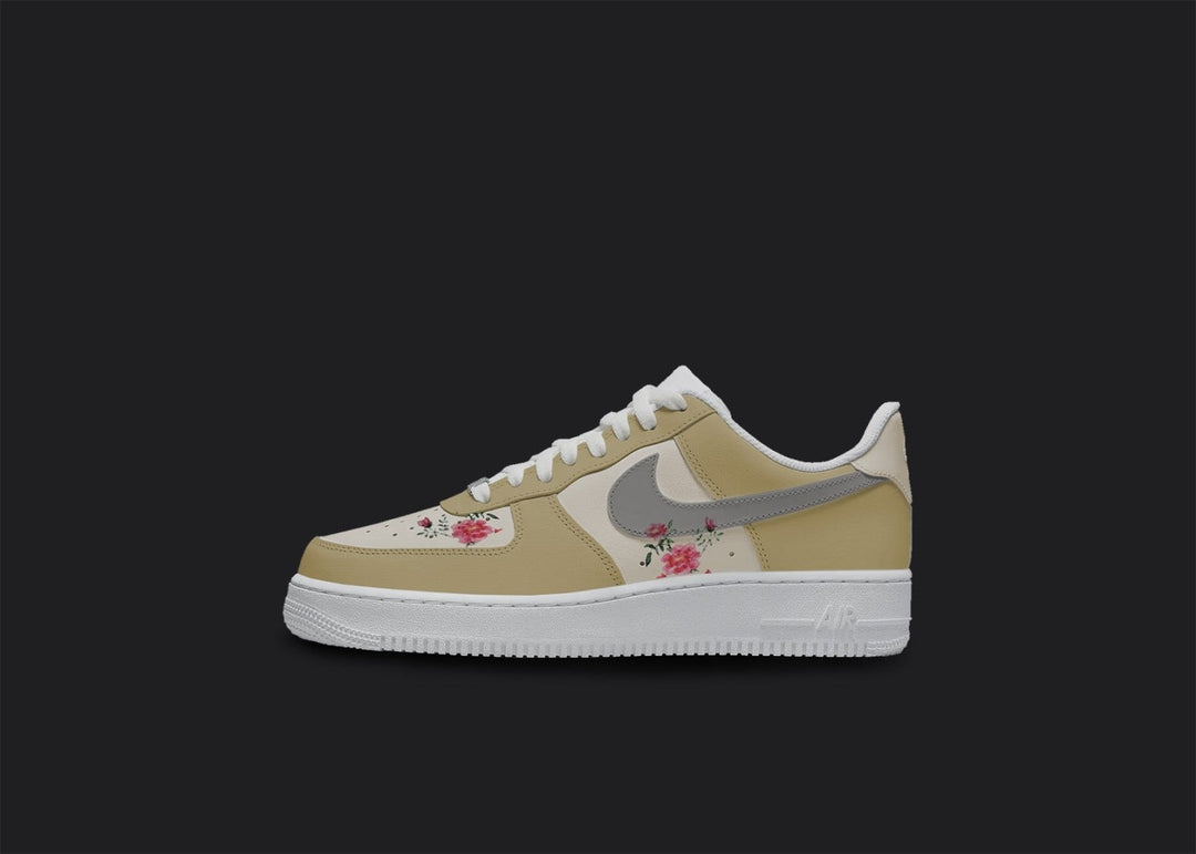 Beige Flowers Custom Air Force 1