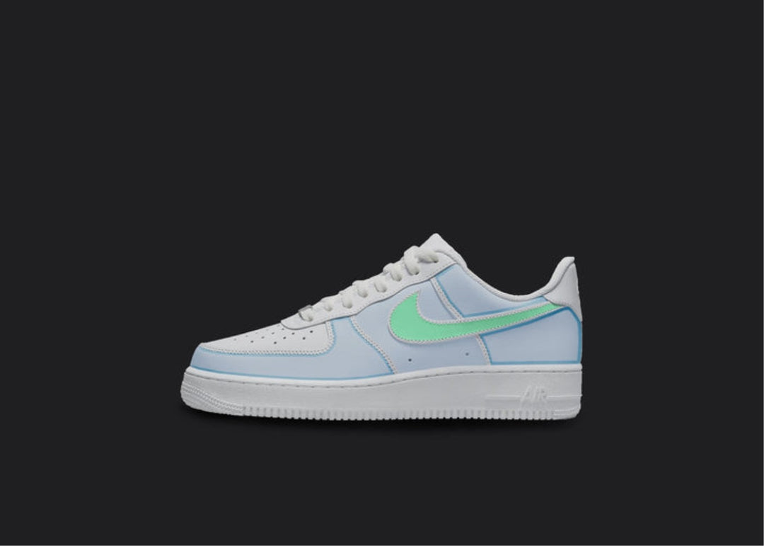Morandi Blue Green Swoosh Custom Air Force 1