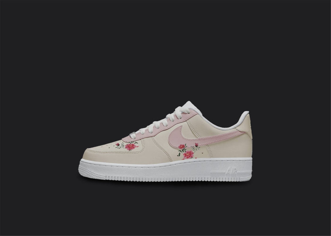 Beige Flowers Custom Air Force 1