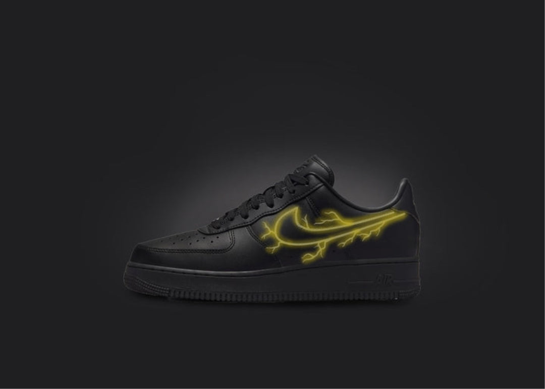 Black Yellow Flash Custom Air Force 1