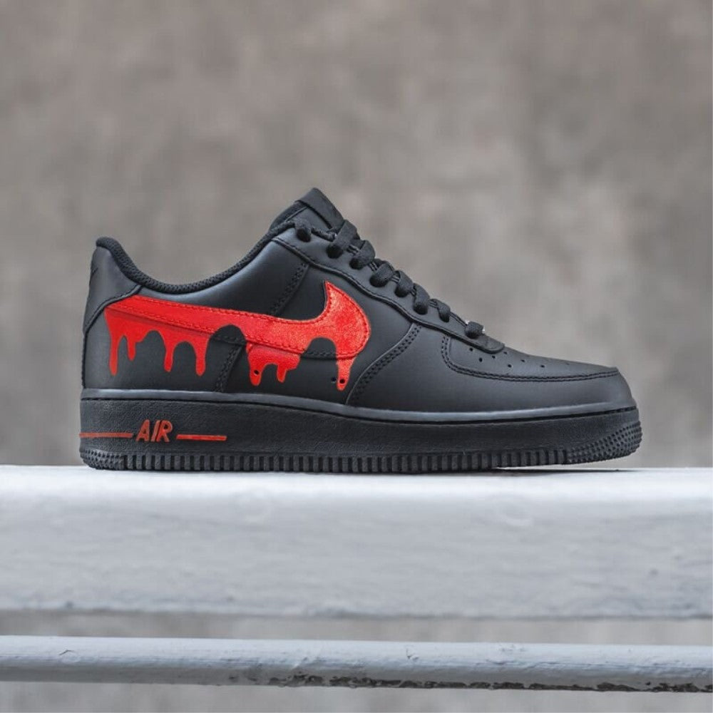 Black Red Drip Custom Air Force 1