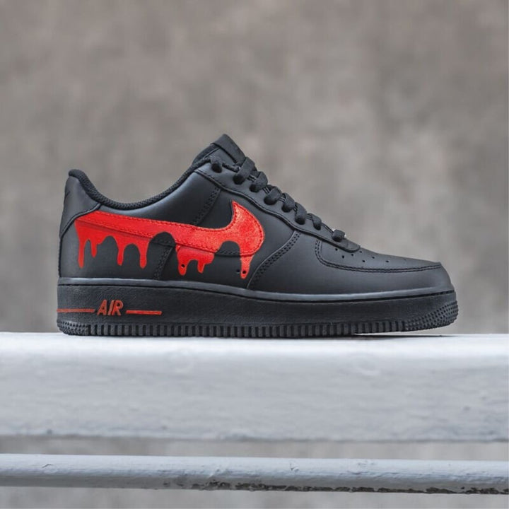 Black Red Drip Custom Air Force 1