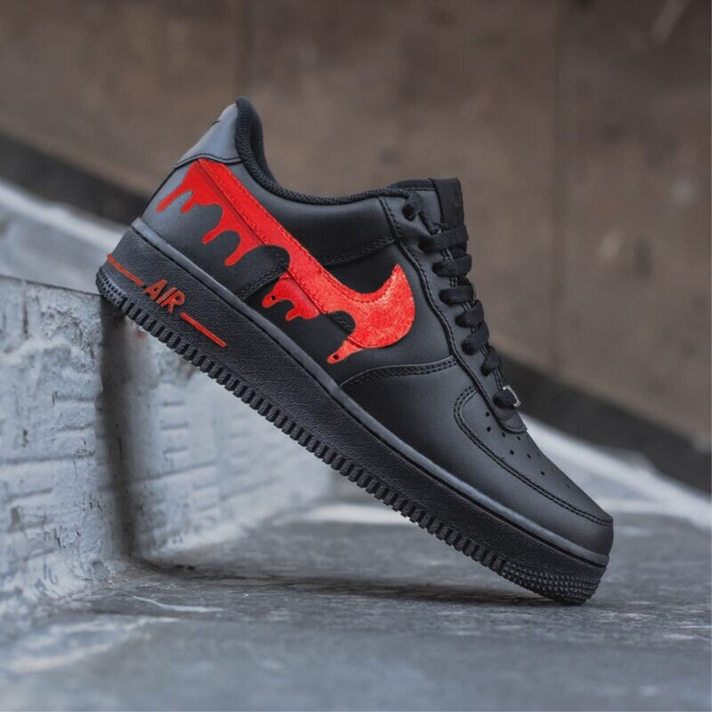 Black Red Drip Custom Air Force 1