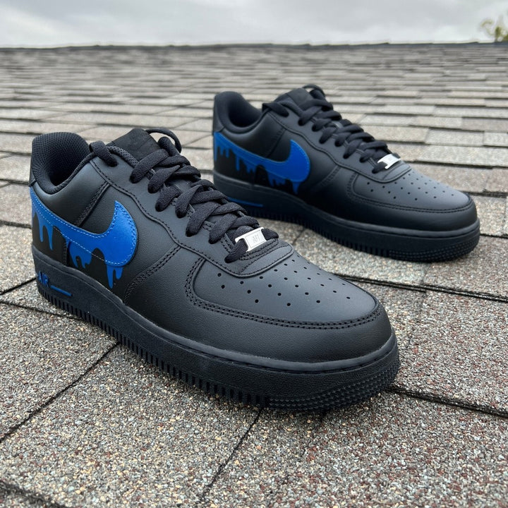 Black Blue Drip Custom Air Force 1