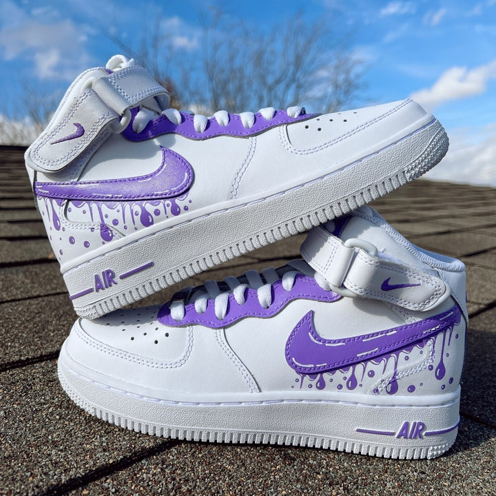 Purple Drip Custom Air Force 1 Mid