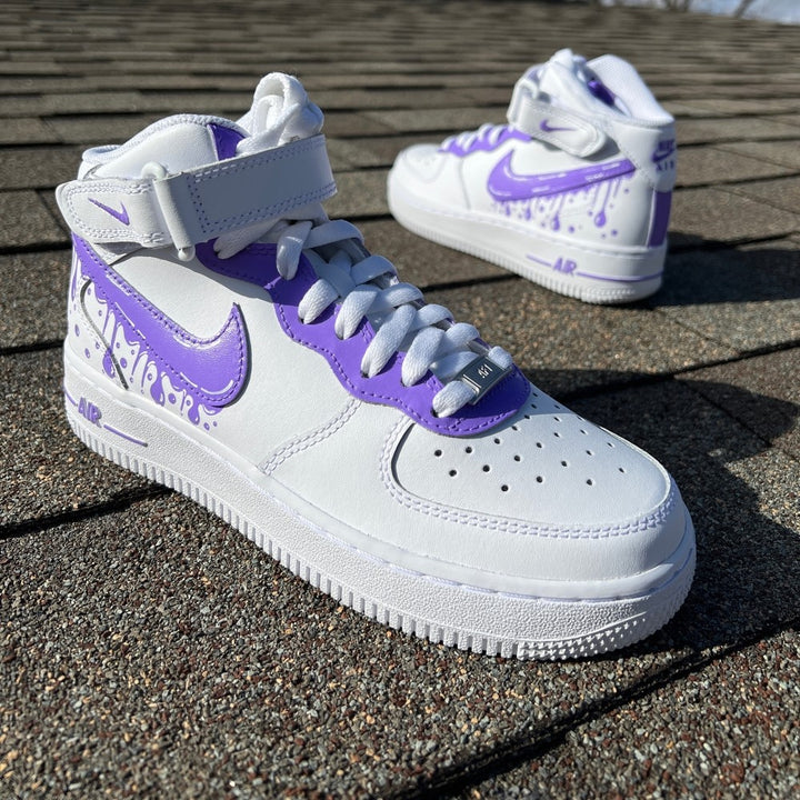 Purple Drip Custom Air Force 1 Mid