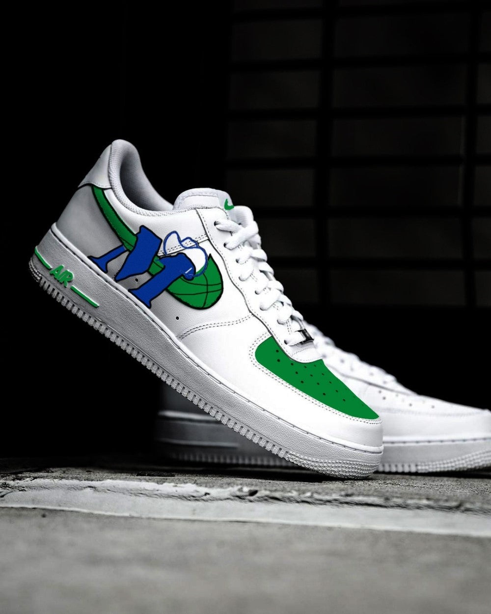Blue Green Swoosh Custom Air Force 1
