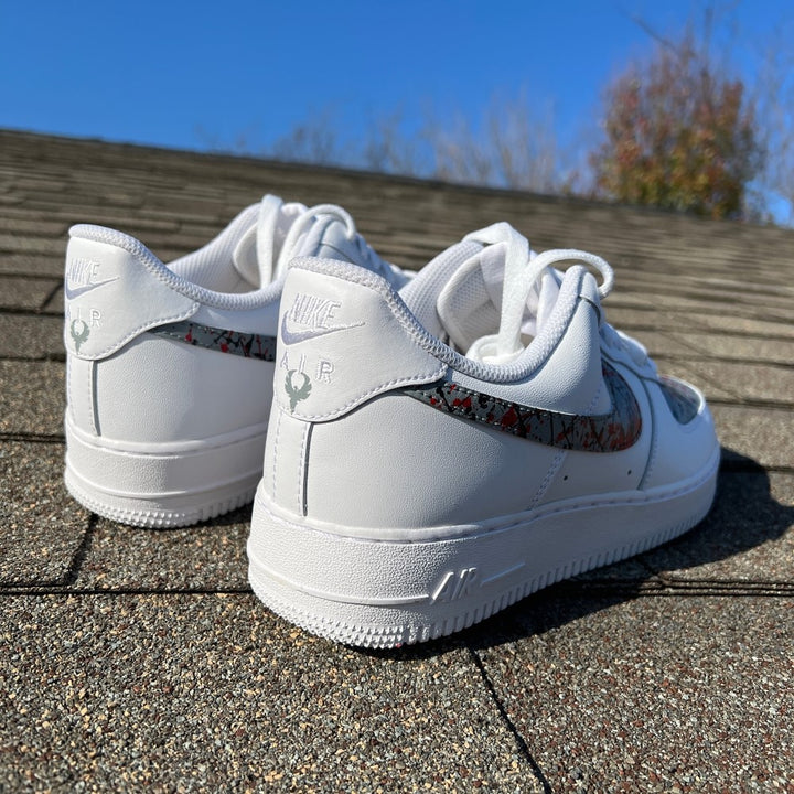 Gray Red Splash Custom Air Force 1