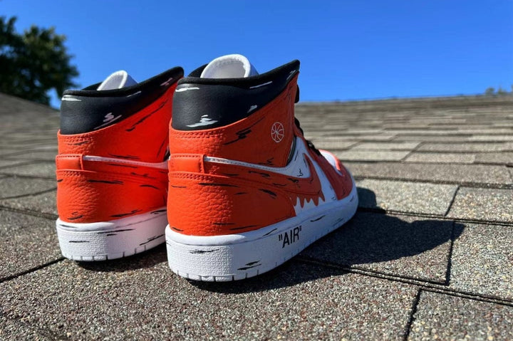 Orange Black Drip Cartoon Custom Air Jordan 1