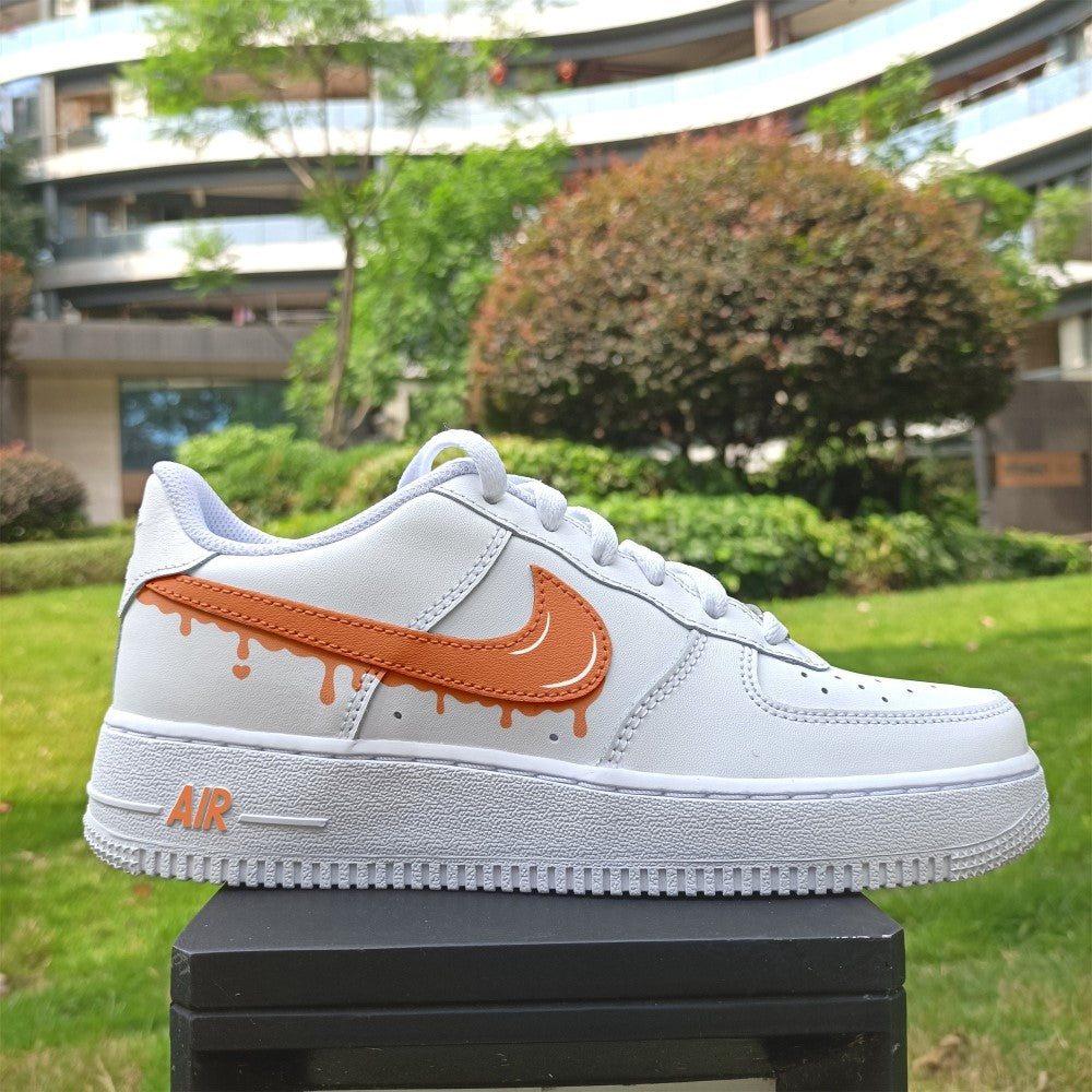 Orange Drip Swoosh Custom Air Force 1