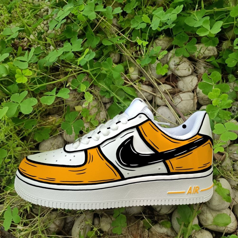 Cartoon Orange Custom Air Force 1