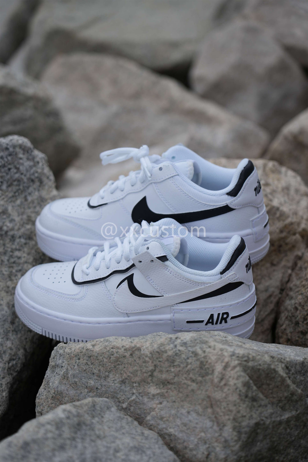 Custom Air Force 1 Black Shadow White