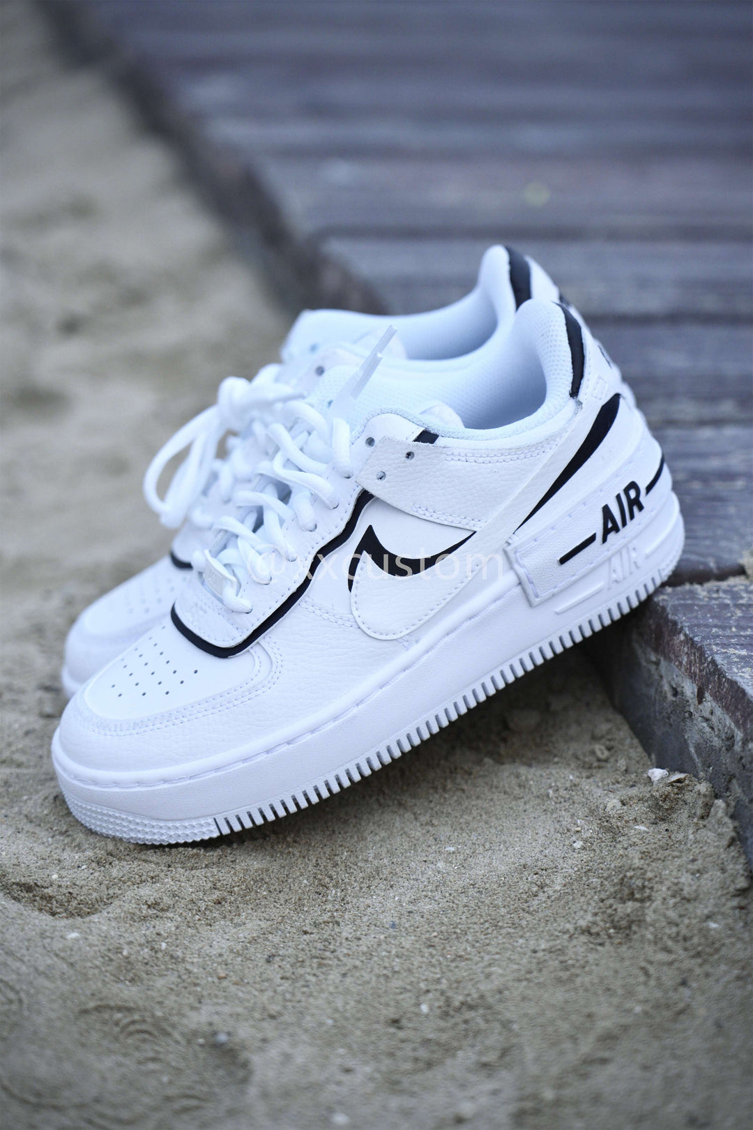 White Shadow Black Custom Air Force 1
