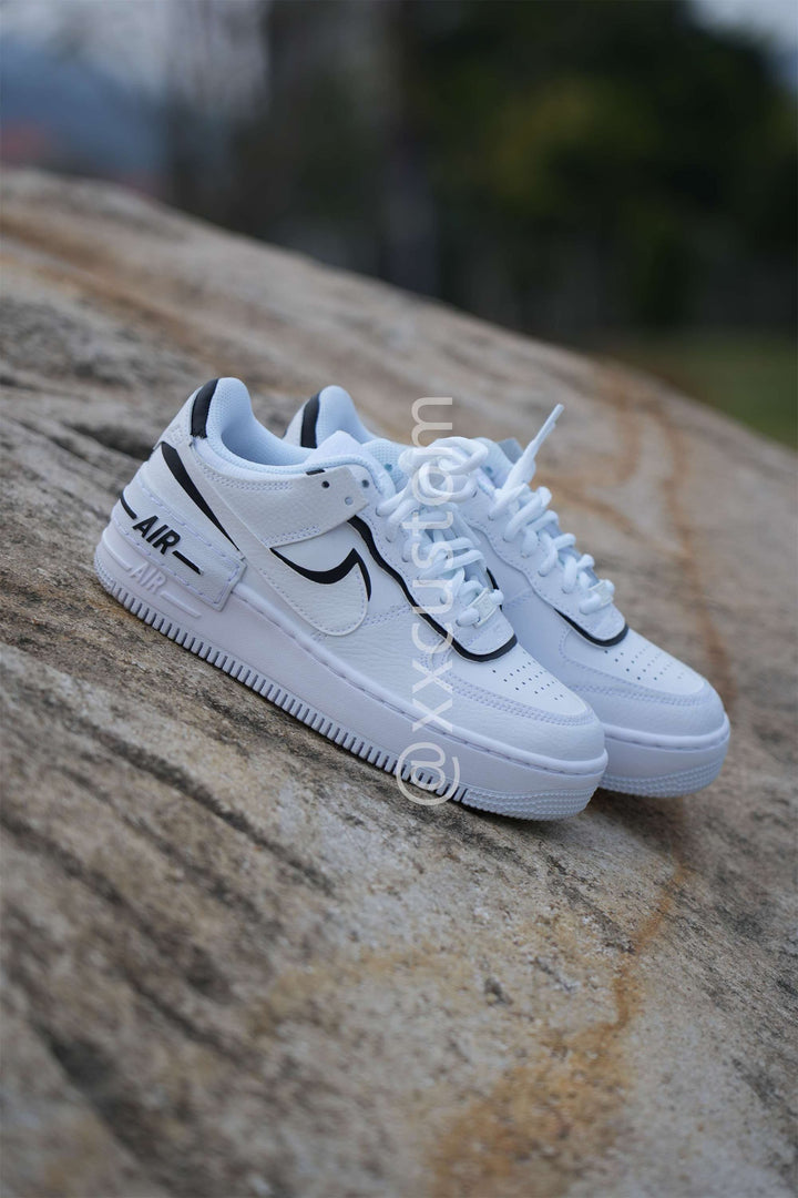 Black White Custom Air Force 1 Shadow