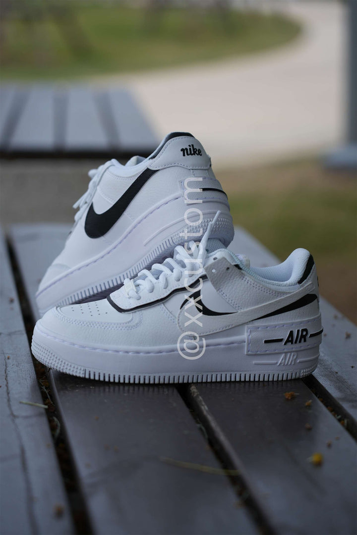 Black White Custom Air Force 1 Shadow