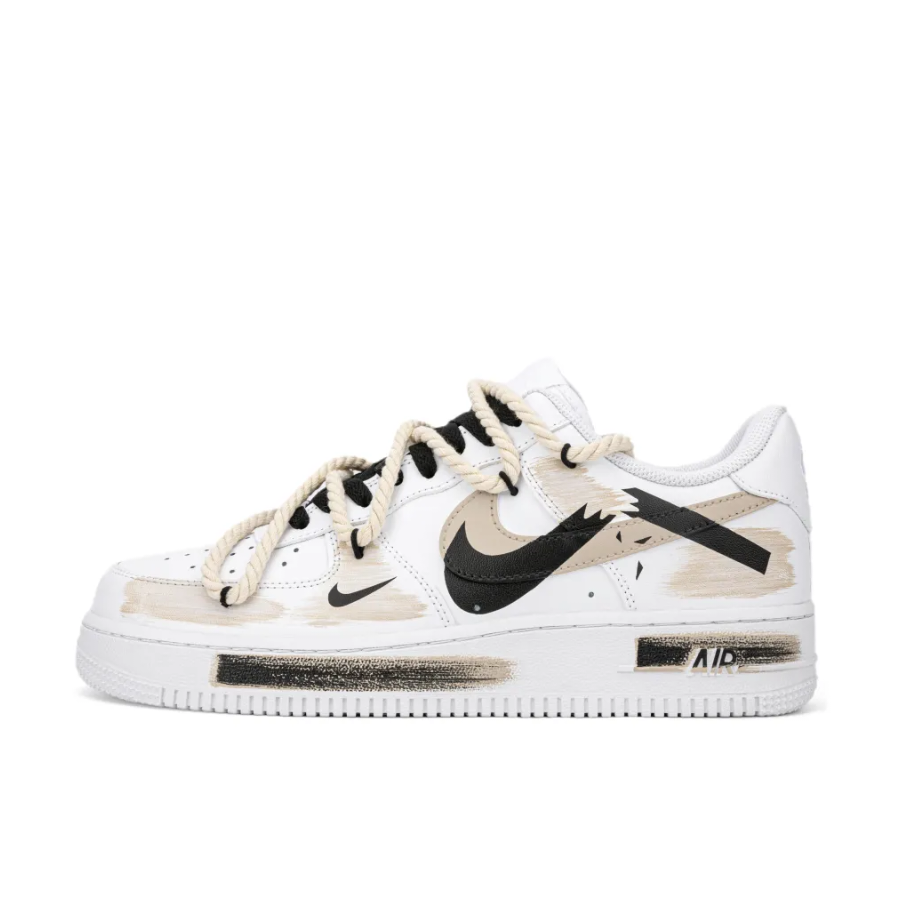 Broken Swoosh Brown Extra Lace Black Custom Air Force 1 â XX CUSTOM