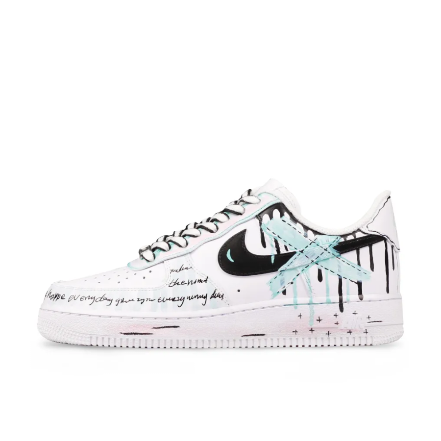 Blue Cross Dripping Black Custom Air Force 1