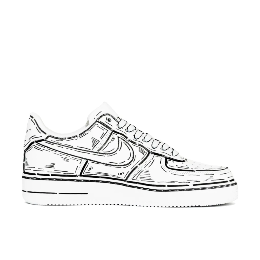 Black Outline Custom Air Force 1
