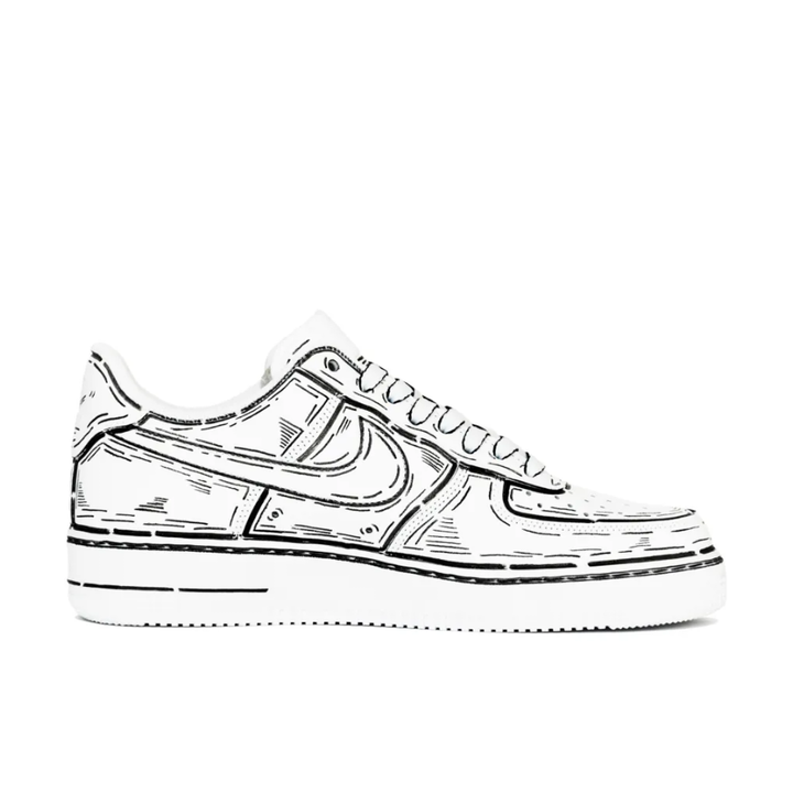 Black Outline Custom Air Force 1