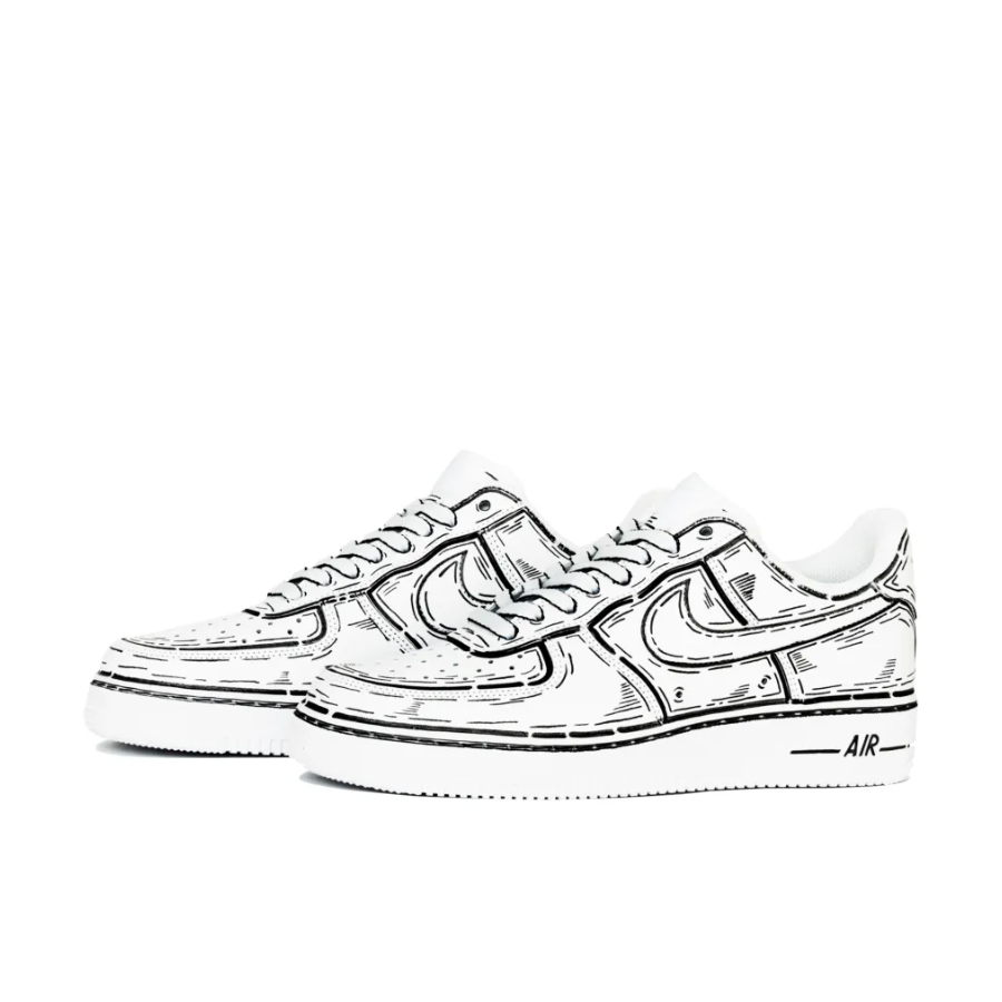 Black Outline Custom Air Force 1