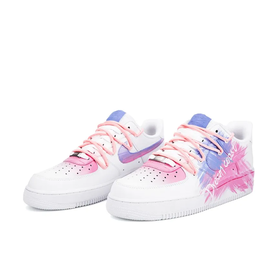 Extra Lace Blue Pink Custom Air Force 1