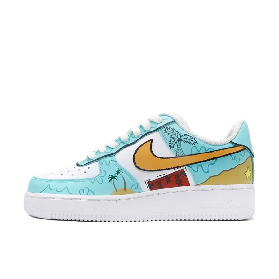 Beach Coconut Brown Blue Custom Air Force 1
