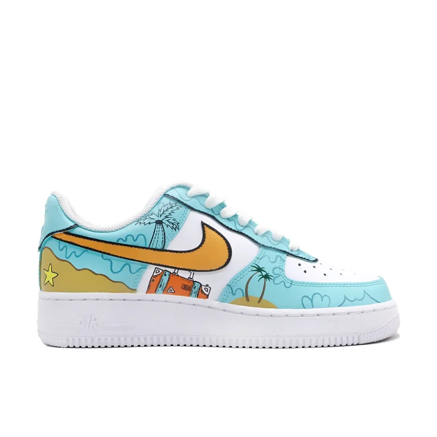 Beach Coconut Brown Blue Custom Air Force 1