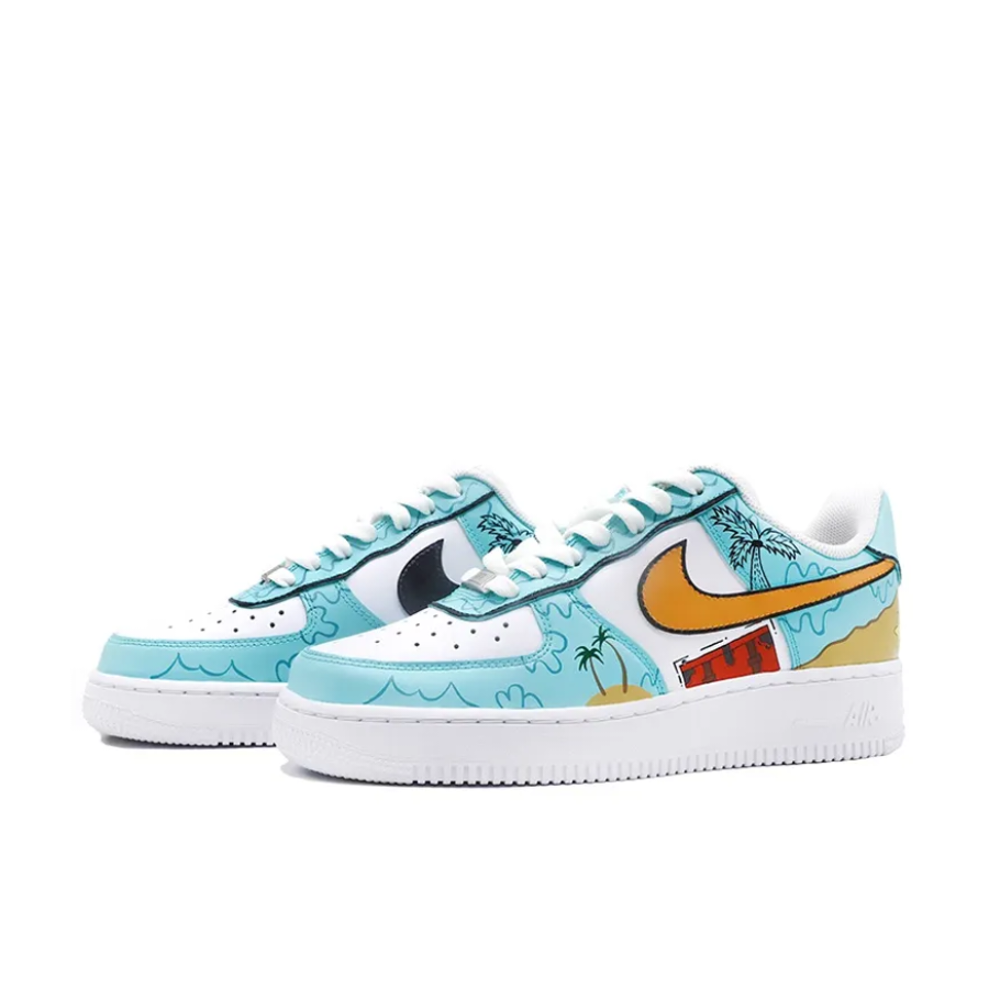 Beach Coconut Brown Blue Custom Air Force 1