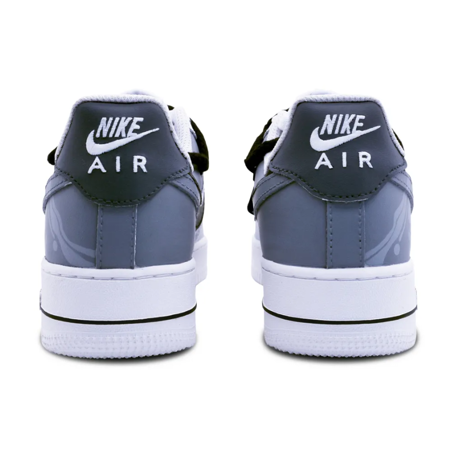 Extra Lace Black Gray Custom Air Force 1