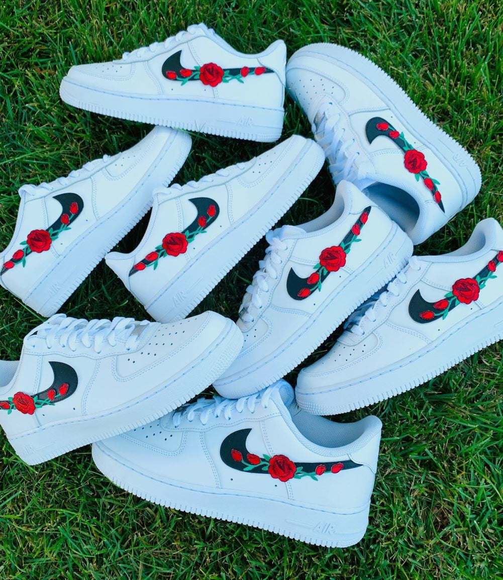 Black Red Rose Custom Air Force 1