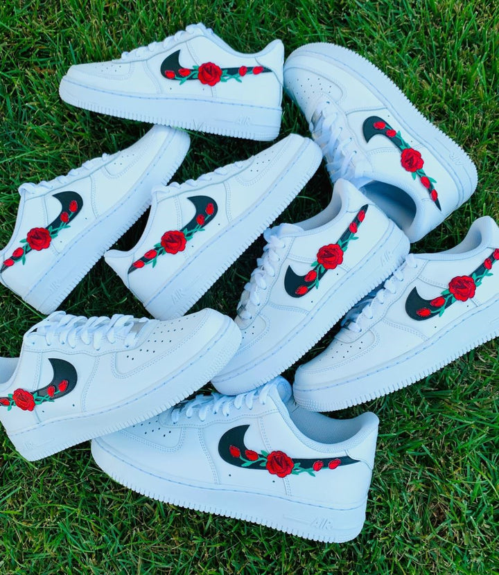 Black Red Rose Custom Air Force 1