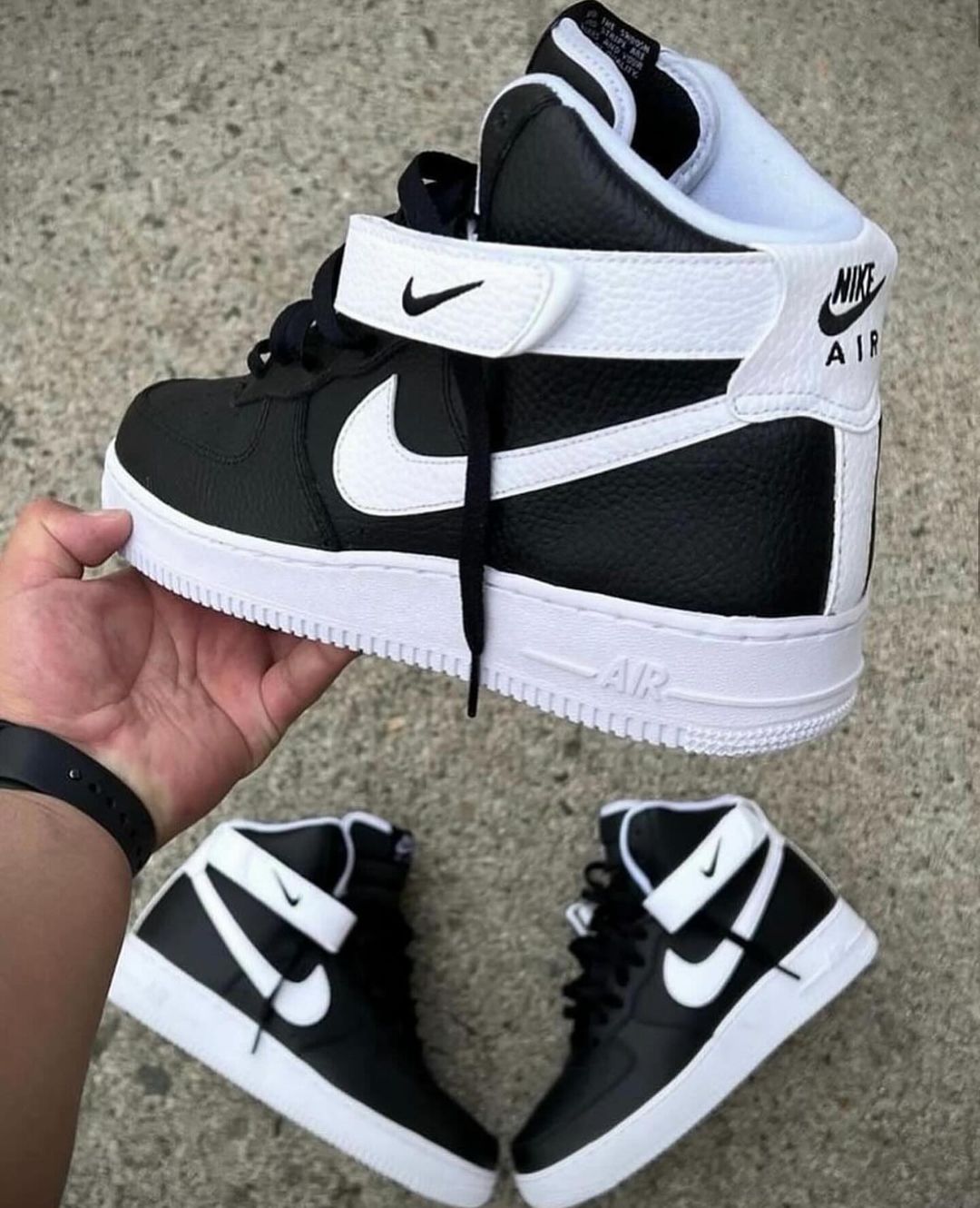 Black White Custom Air Force 1 Mid