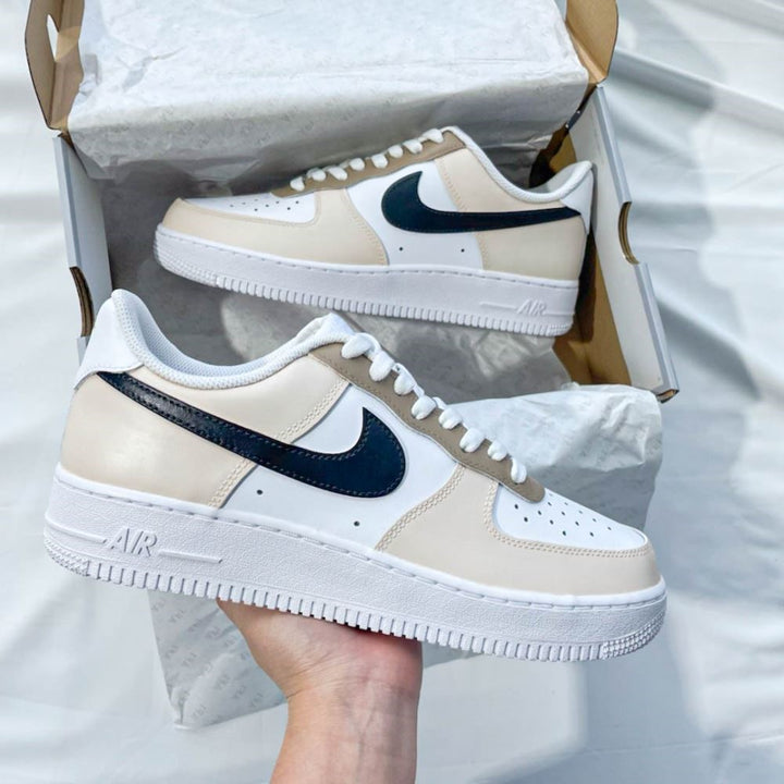 Beige Black Custom Air Force 1