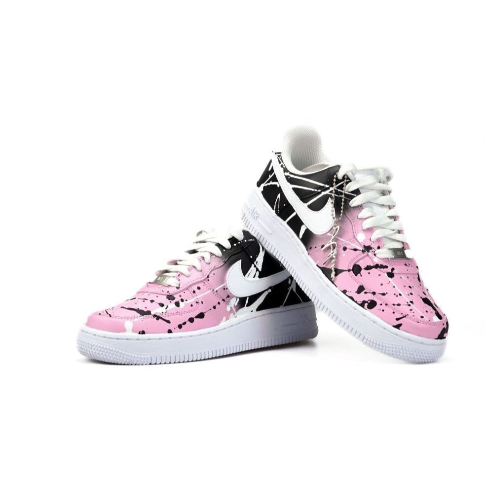 Pink Black Splatter Custom Air Force 1