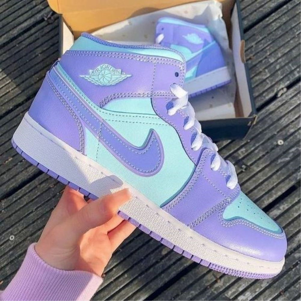 jordan shoes purple and blue