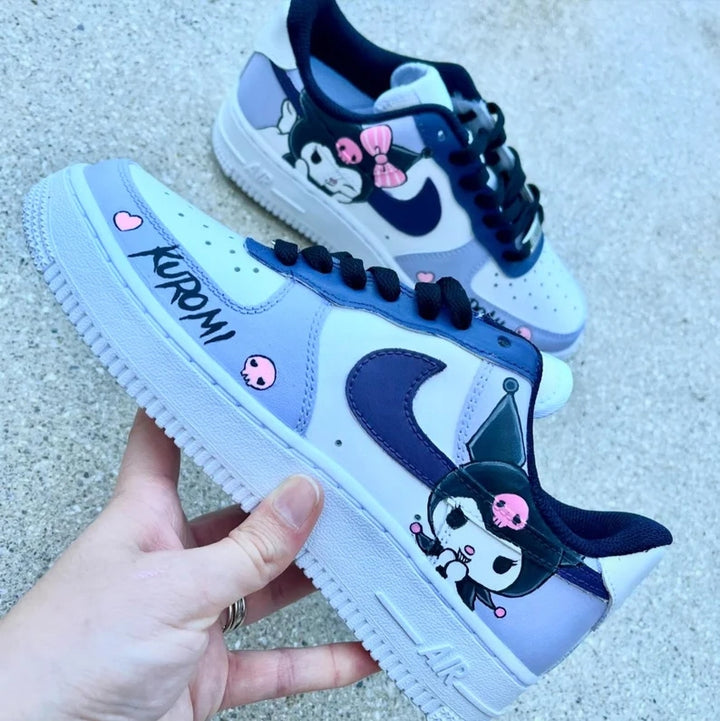 Custom Air Force 1 Baby Blue Kuromi Pattern