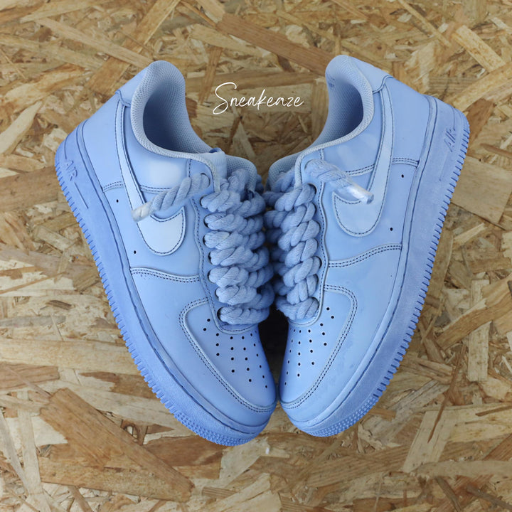 Custom Air Force 1 Baby Blue Thick Hemp Rope