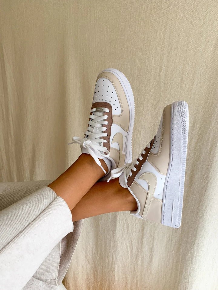 Custom Air Force 1 Beige White